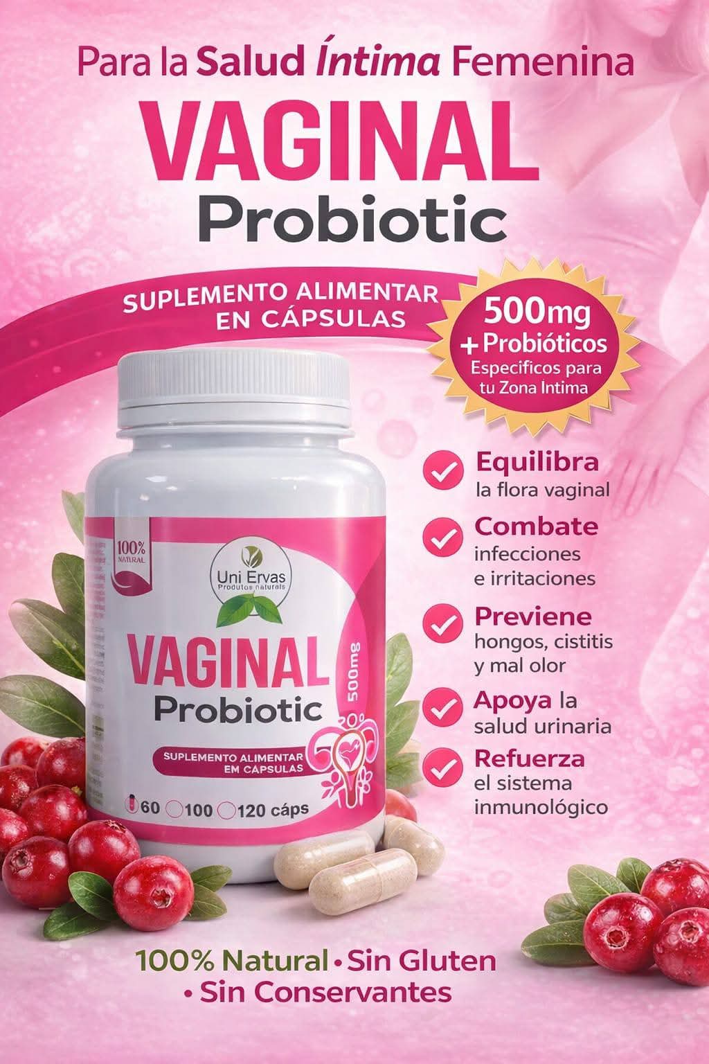 Cuida tu flora vaginal con Vaginal Probiotic todos los días. ⭐